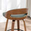 Tabouret de comptoir moderne pivotant rembourré avec pivot à 360 °, siège demi-tonneau et dossier incurvé-120155855-120155853