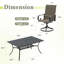 Ensemble repas d'extérieur rectangulaire pour 6 personnes avec chaises pivotantes en polyester enduit de PVC à 360 ° et parasol-133017878