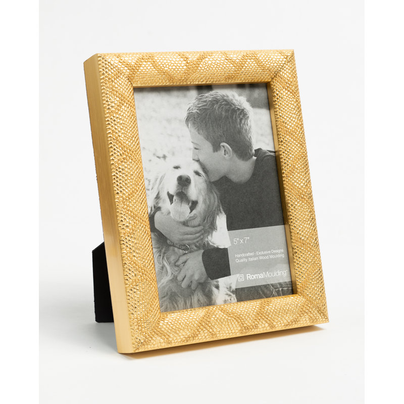 Cadre pour photo simple en bois embossé, Doré, 4" x 6"