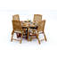 6 Seats 7 Pcs Grade-A Teak Wood Dining Set: 48" Round Butterfly Table And 6 Ashely Folding Reclining Arm Chairs #11AS0906-1454261418