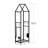 Hagenah 18'' W Metal House Log Rack with Wheels and 4-Piece Fireplace Tool Set