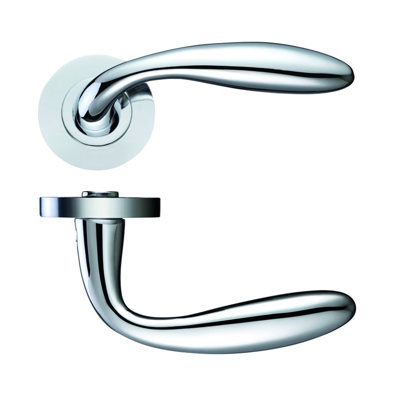 Verona Latch Door Handle, Polished Chrome