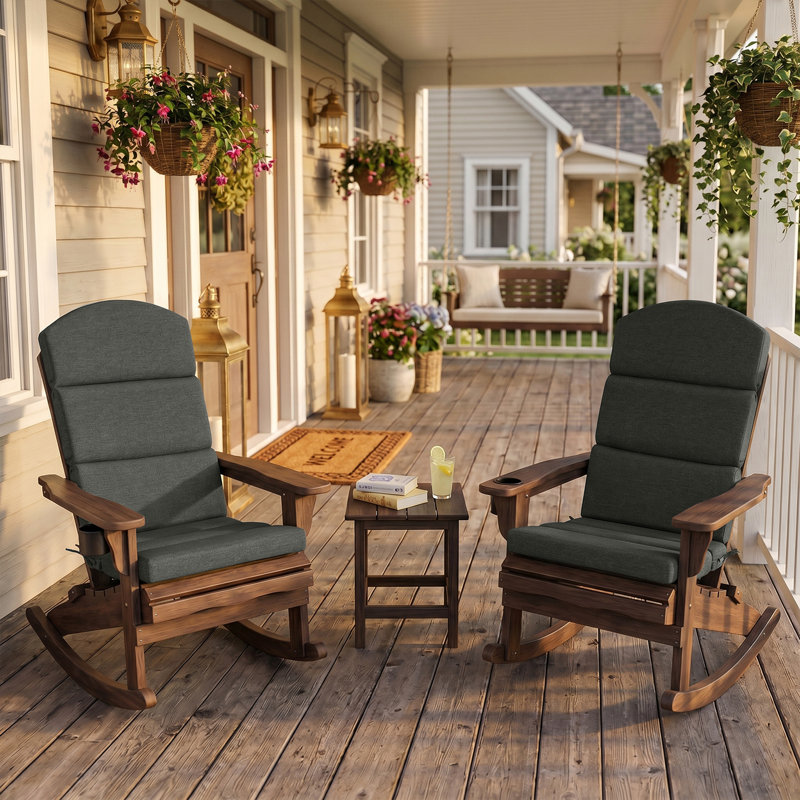 Aoodor Adirondack Chair Cushions, Charcoal Gray