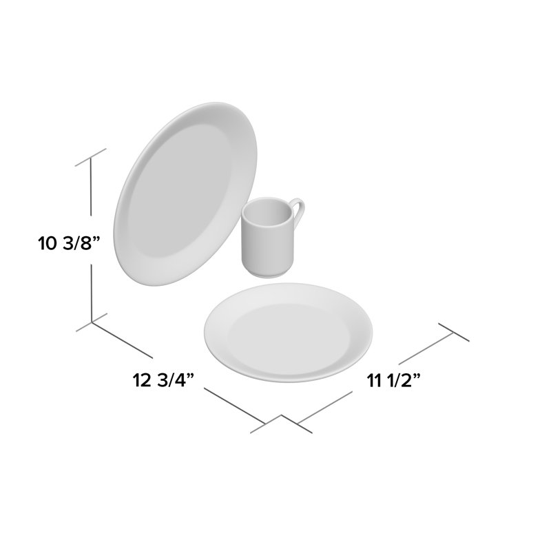 Deco Dot Stoneware Dinnerware Set - Service for 4