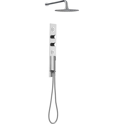Ensemble de douche à pluie ronde en acier inoxydable avec douchette à main triple fonction KBFmore