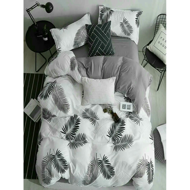 Microfiber Printed Duvet Cover - Soft, Lightweight, Fade-Resistant Bedding with Matching Pillowcases, Leaf