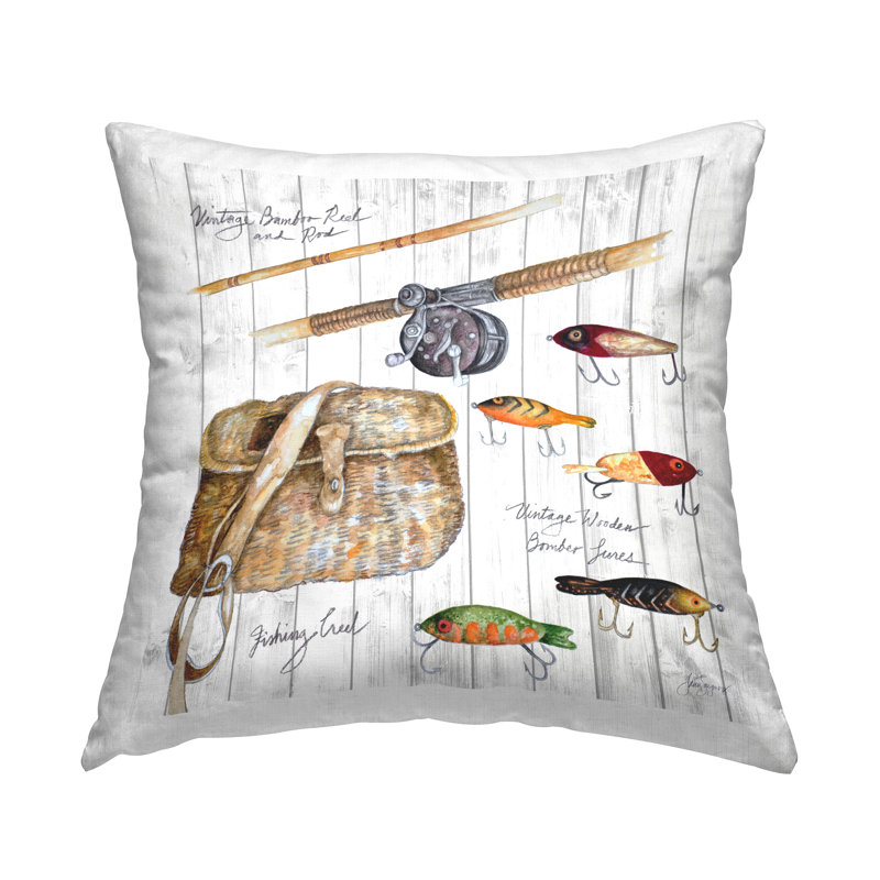 Coussin de pêche avec motif décoratif imprimé par Janice Gaynor