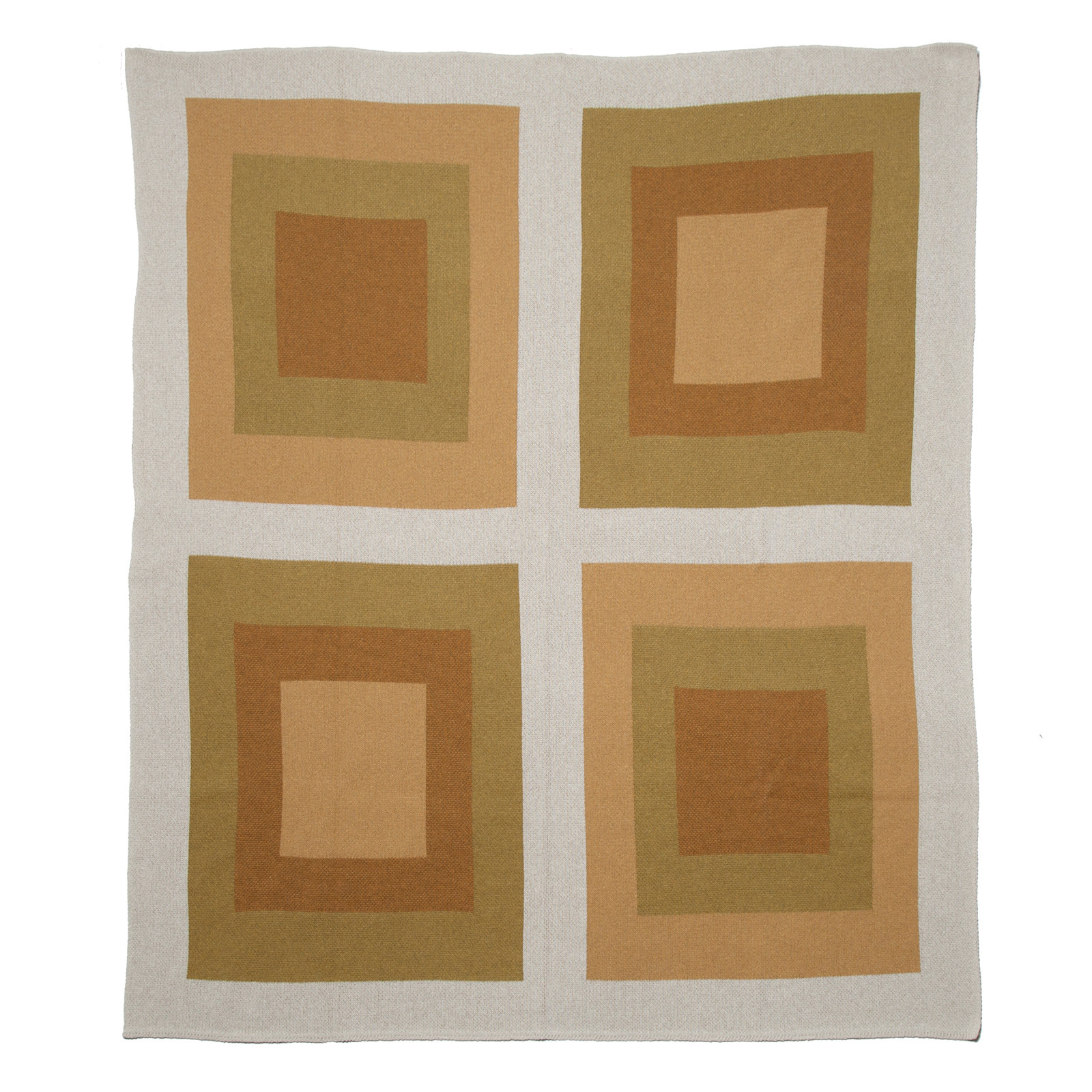 Modern Cotton Blend Knitted Throw Blanket, Straw