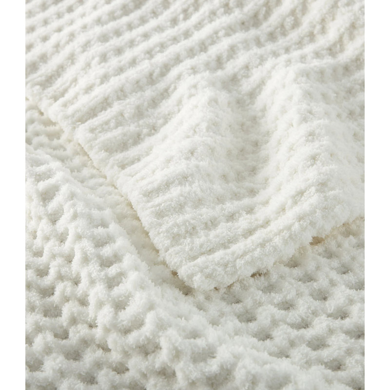 Cozy Waffle Throw, White