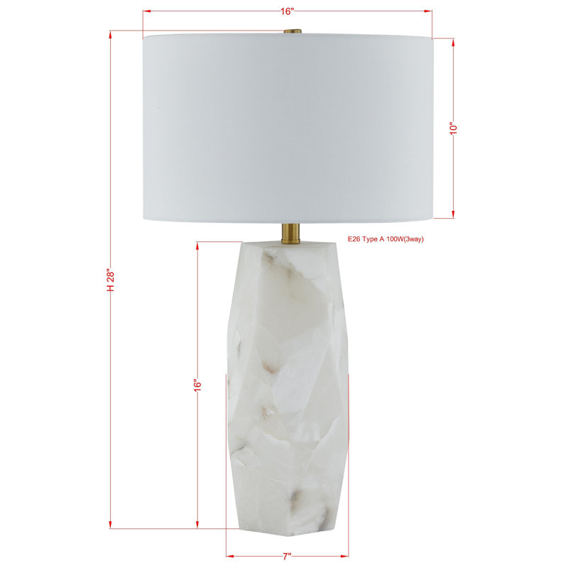 Lampe de table 28 "avec abat-jour en lin Audrey, blanc