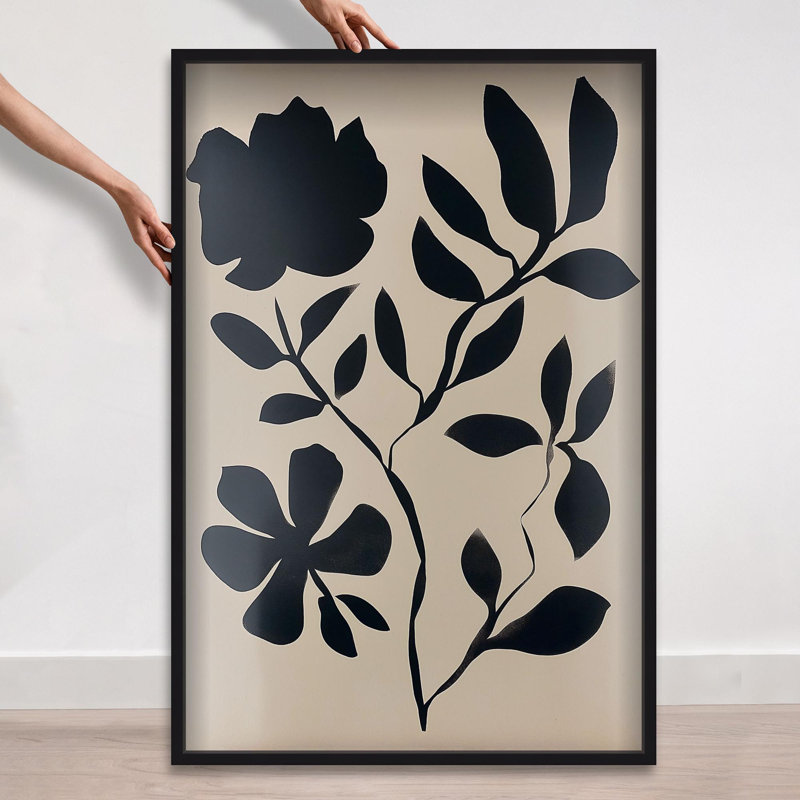 Oliver Gal Shrouded Bloom I Floral and Botanical - Luxury Shadowbox Framed Wall Art, Black, 46" H x 31" W