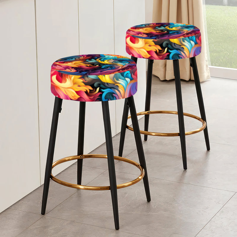Delahunt - Ensemble de 2 tabourets de bar abstraits