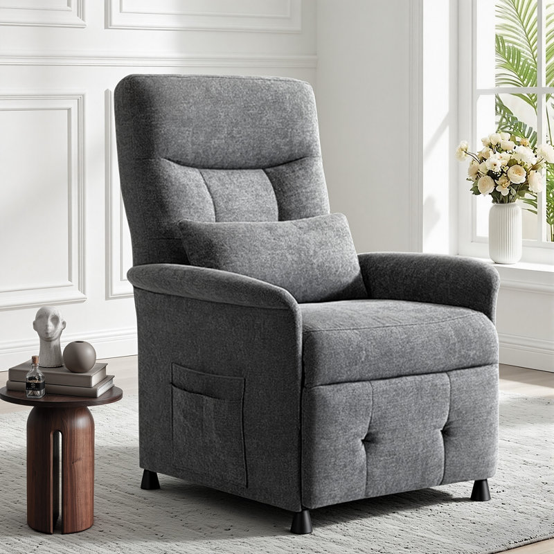 Fauteuil inclinable électrique en microfibre avec dossier et repose-pieds 32 po, Gris