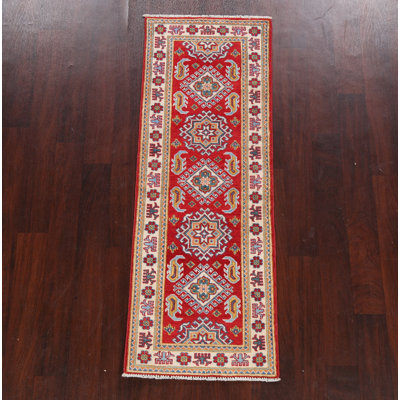 One-of-a-Kind 1'11'' X 5'5'' New Age Runner Wool Area Rug in Red