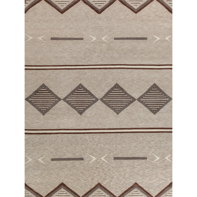 Mesa Wool Geometric Shapes Area Rug, Rectangle 9' x 12'