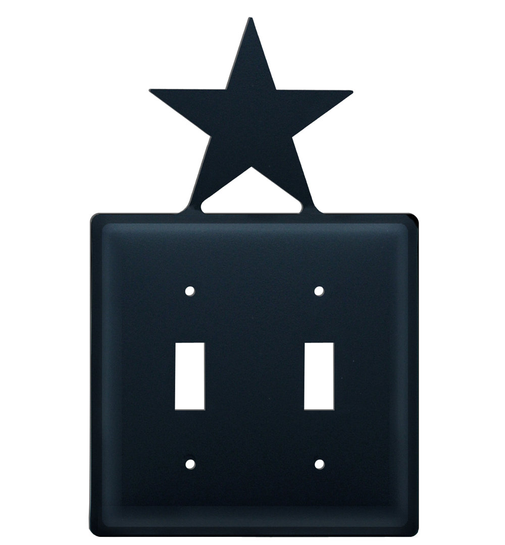 Text & Numbers 2 - Gang Toggle Light Switch Combination Wall Plate Village Wrought Iron