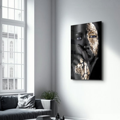 Peinture murale élégante en verre trempé 18,1 po x 28,3 po | 100% verre trempé, épaisseur: 0,16 pouce | Imprimé UV pour des couleurs éclatantes et une durabilité | Parfait pour la décoration intérieure et l'esthétique moderne