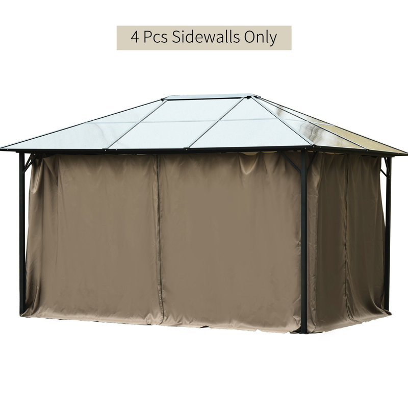 Panneau latéral de pavillon brun foncé, 10 pi x 12 pi, avec panneaux, crochets, pour clôture d'intimité 12 po