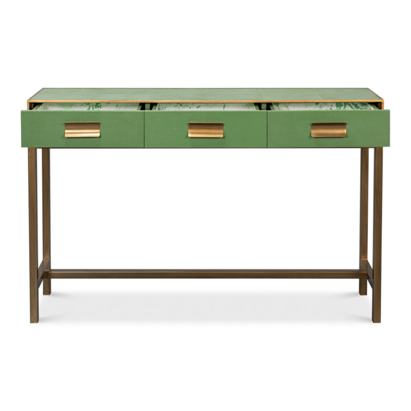 Shagreen 54'' W Console Table, Green
