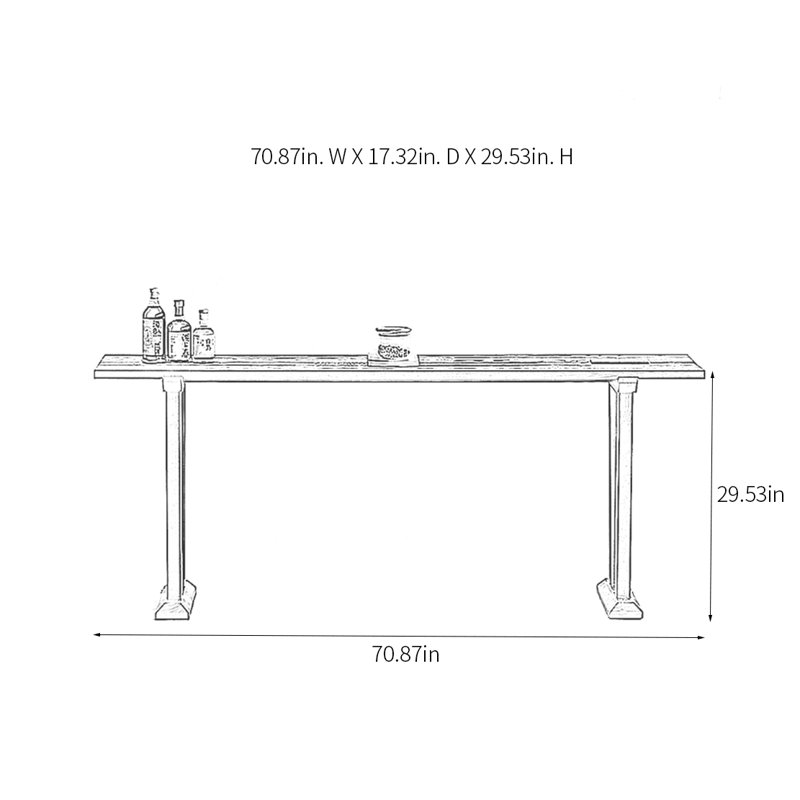 Console Minimalist, H 29,53 po x l 70,87 po x P 17,32 po