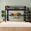 Lit mezzanine simple TG, peu encombrant, structure en métal et en MDF, conception multifonctionnelle moderne