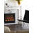 Bulgari-patterned smoky marble simulated fire smart fireplace