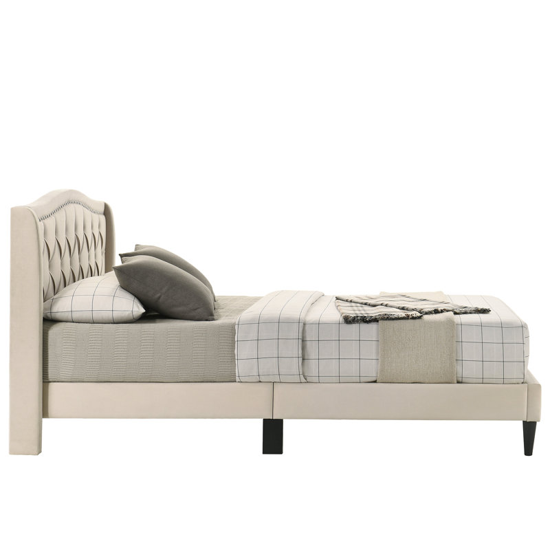 Mareile Porter Upholstered Bed With Headboard, Queen