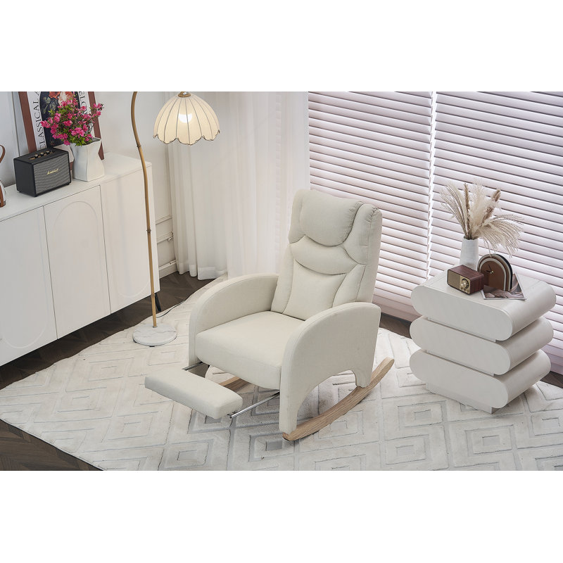 George Oliver Teddy Fabric Nursery Rocking Chair With Adjustable ...