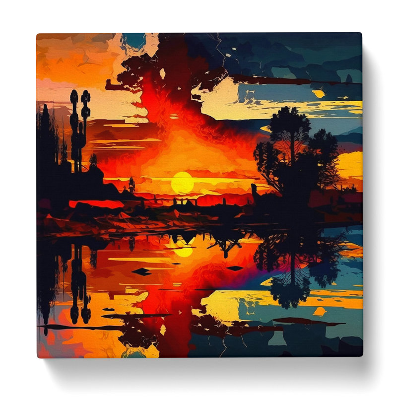 Sunset Expressionism No.1 - No Frame Print, 35cm H x 35cm W x 3cm D