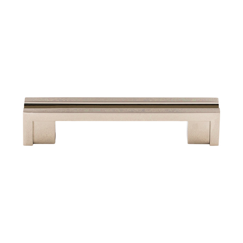 Flat Rail Bar pull, Polished Nickel, 3 1/2" Center to Center