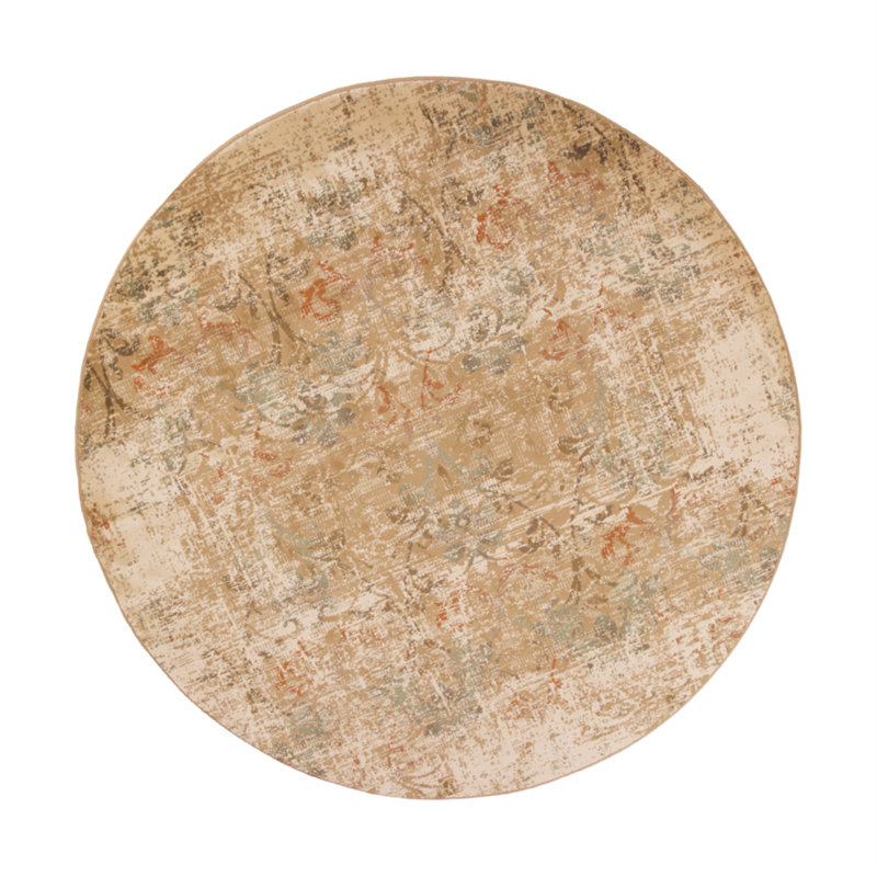 Crownover Beige Area Rug, Round 7'7"