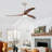 Solid Wood Blades Ceiling Fan With Light With Remote Control, Noiseless Reversible Motor, 6 Speed ,3 Color , For Patio Living Room, Bedroom, Indoor