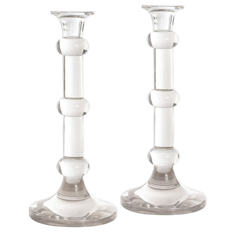 19'' H Glass Tabletop Candlestick