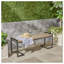 Banc industriel en bois d'acacia et en métal avec pieds en porte-à-faux gris - l 54 po