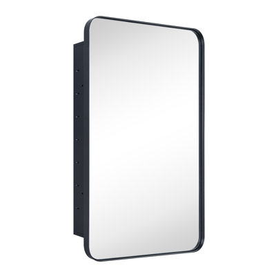 Haslem Recessed Framed Medicine Cabinet with Mirror and Adjustable Shelves