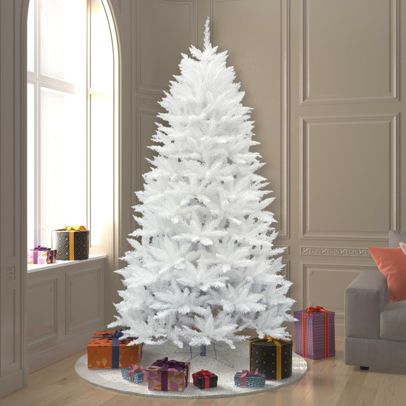 Sparkle White Spruce 14' Pre-Lit Spruce Tree, 7.5', Unlit