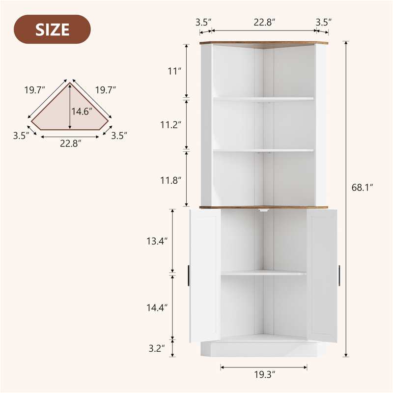 Caleal Lighted Curio Bookcases, Whie/Brown
