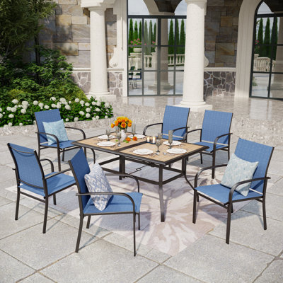 Argyri 6 - Person Patio Dining Set with Rectangular Table
