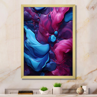Blue And Purple Seamless Marble River IV - Abstract Wall Art Decor