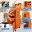 Armoire à outils 2 en 1 à roulettes détachables - Armoire en métal à 5 tiroirs avec rangement verrouillable, tiroirs coulissants et doublures, pour garage, atelier, entrepôt (orange)-16603948