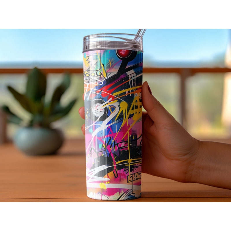 Choose Handmade Tumblers 591ml Vacuum Insulated Stainless Steel (18/8) Travel Tumbler with Straw