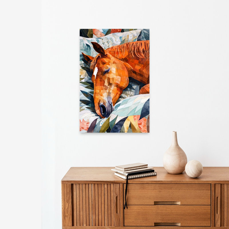Art matelassé Peaceful Horse, 24" H x 16" W