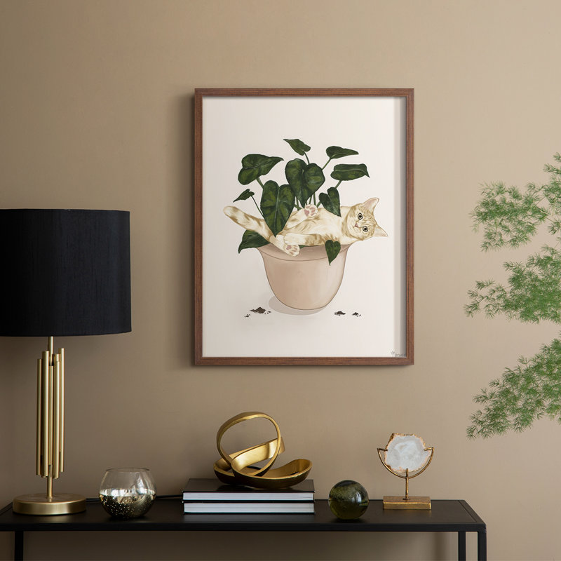 Happy Gardening I Framed Print - Solid Wood, Walnut, 30" H x 24" W