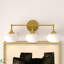 Dimmable Bathroom Wall Light with White Glass Shades-907329103-907329097-907329096