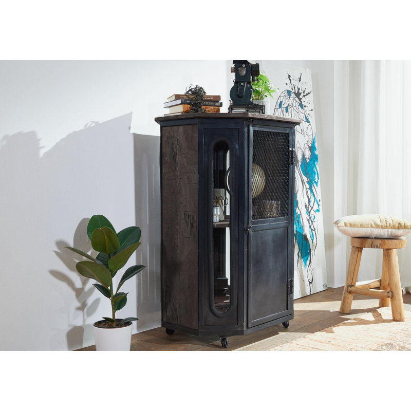 Display Cabinet, Lacquered Grey