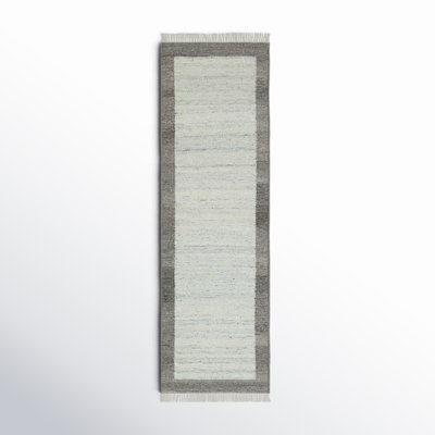 Kaylee Hand Tufted Wool Area Rug in Gray/Ivory