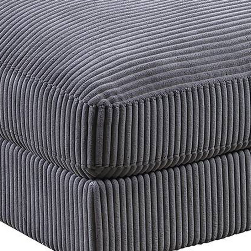 Repose-pieds Joana, velours côtelé large, 37 po, Gris