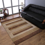 Tapis brun en laine noué à la main Manns