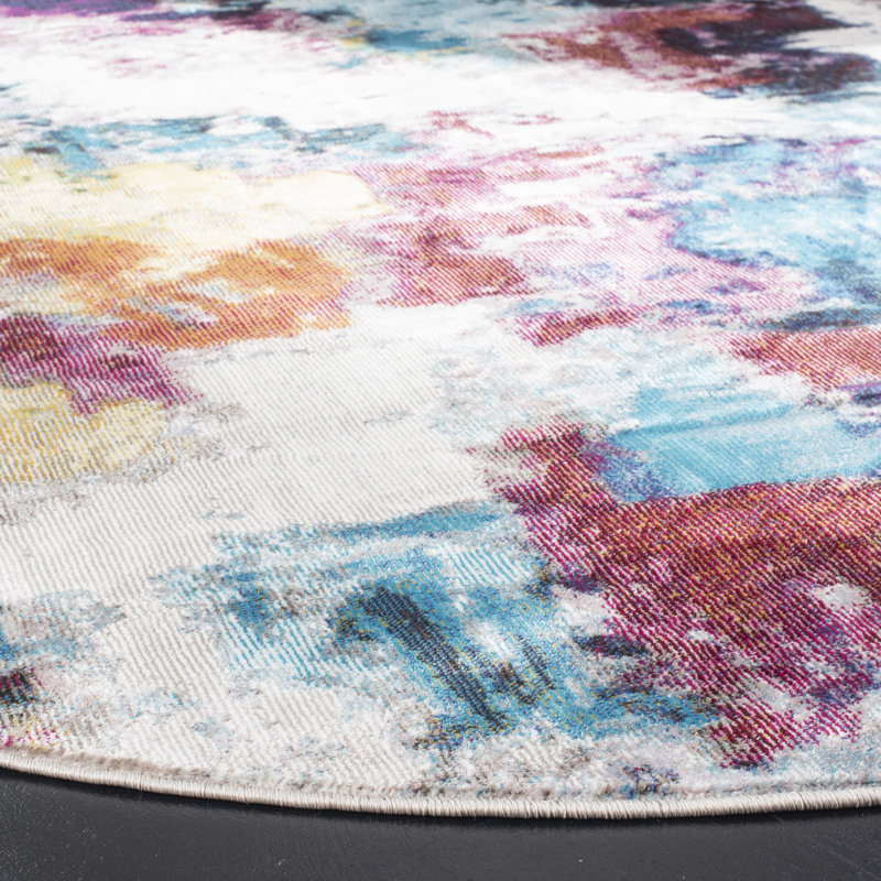 Mandalay Performance Abstract Rug, Round 6'5"