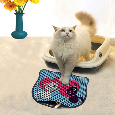 Durable Cat Litter Mat, 15.7 x 19.7 inches | 50% PVC / 50% Polyester, Machine Washable & Vacuum Friendly | Perfect for Easy Cleanup, Non-Slip Design to Keep Your Home Clean & Fresh, Ideal for Pet Owners
